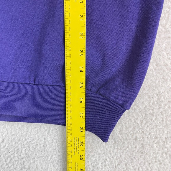 Jerzees Sweater Mens Size XL Purple Brahmas Embroidered Vintage Crew Neck LS USA - Picture 9 of 16
